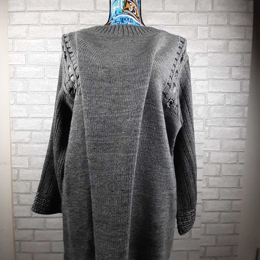Plus Size Darkwin Wool Grey Sweater Long Sleevse